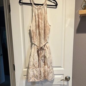 Cloth & Stone Beige Tie-Dye Midi Dress